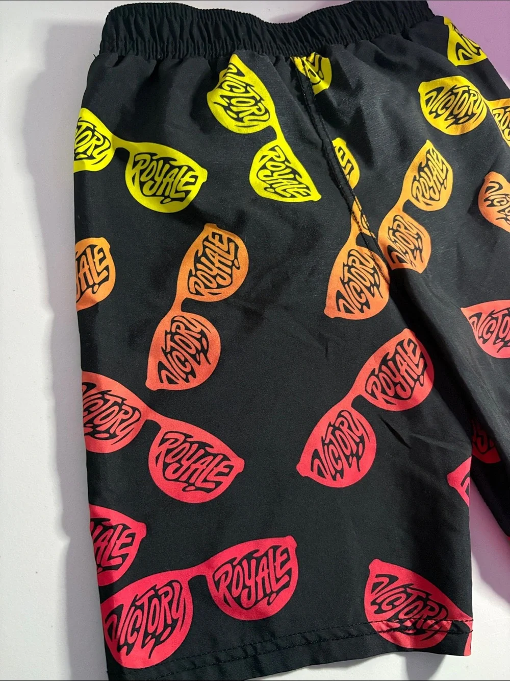 Boys (M) Black Fortnite Logo Swim Shorts